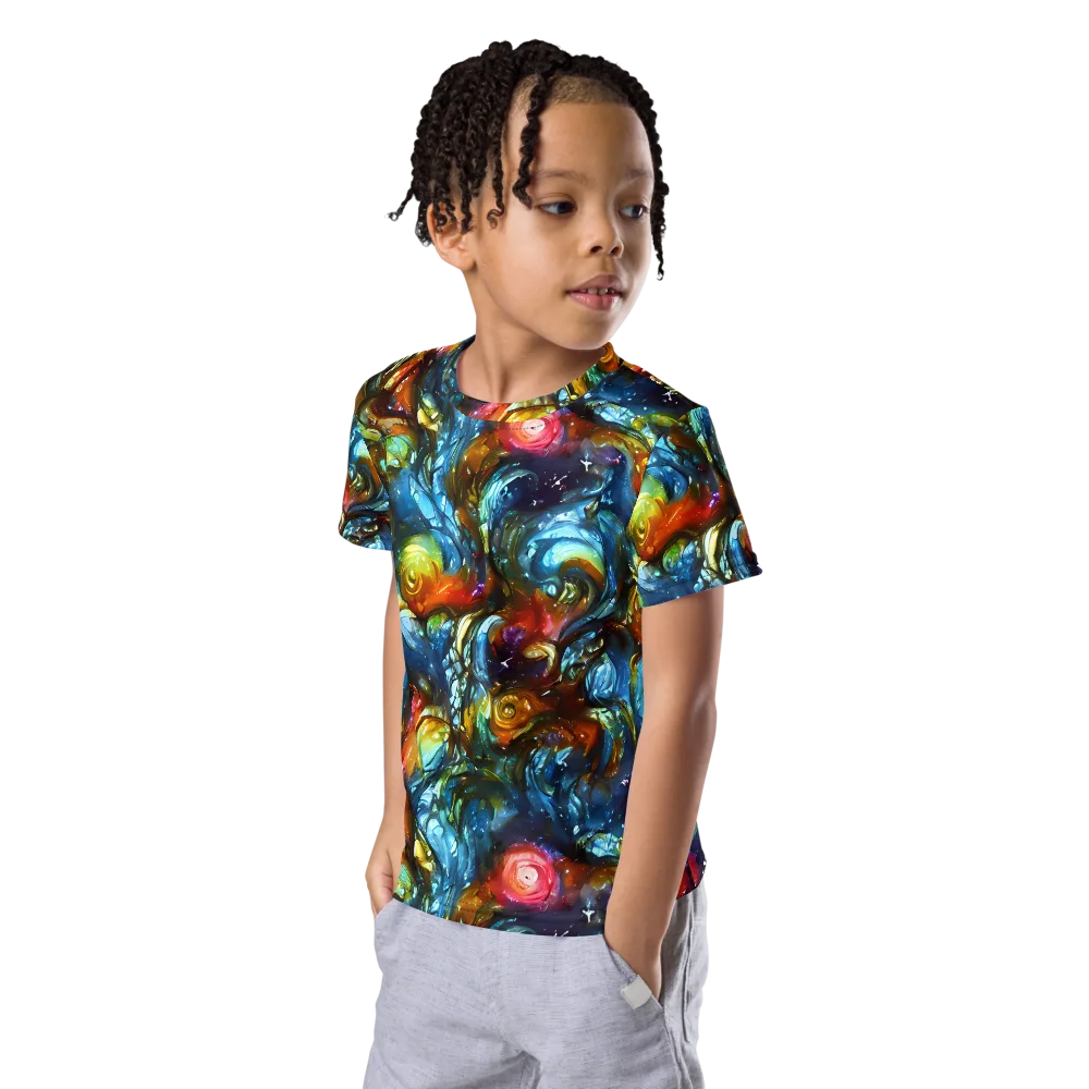 Aurora Alchemy on Kids Crew Neck T-Shirt — Left Front