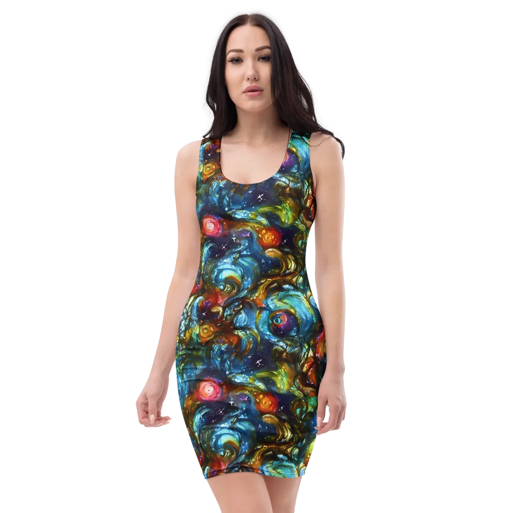 Aurora Alchemy on Bodycon Dress — Front