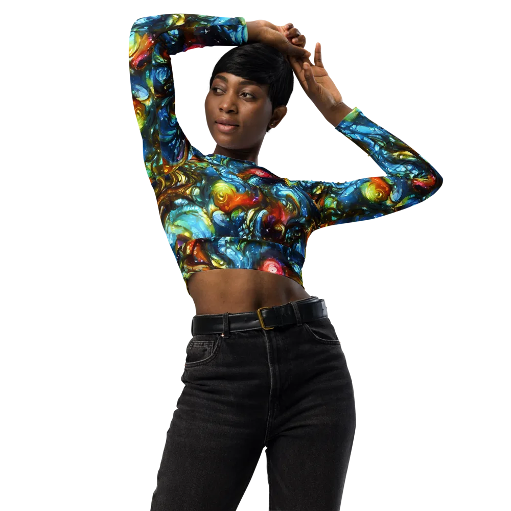 Aurora Alchemy on Long Sleeve Crop Top — Front