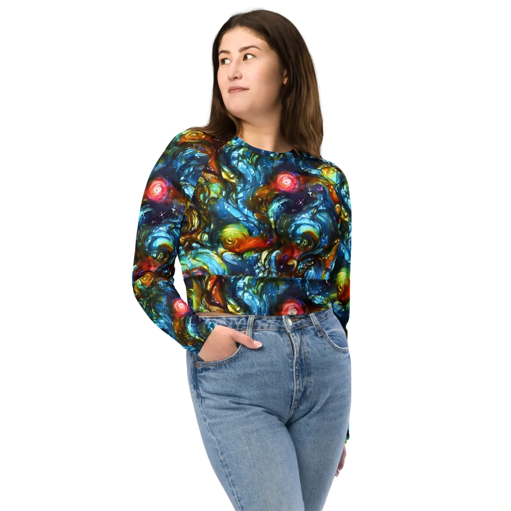 Aurora Alchemy on Long Sleeve Crop Top — Front