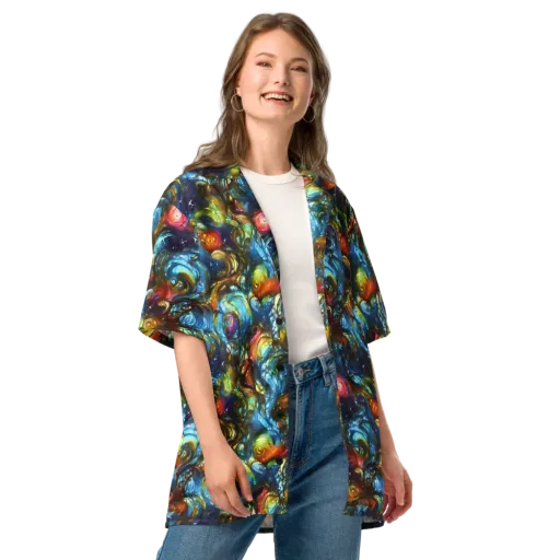 Aurora Alchemy on a Button Shirt