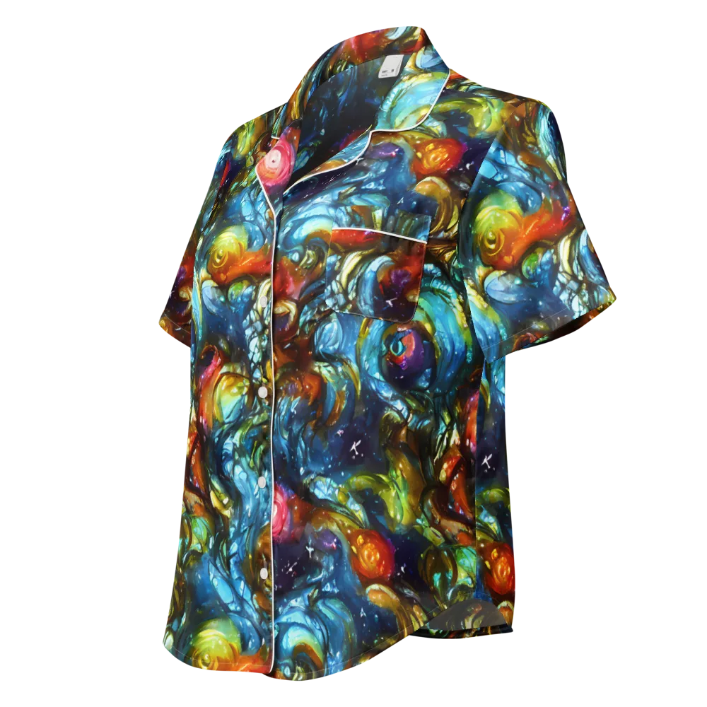 Aurora Alchemy on Women's Short Sleeve Pajama Top — Left Front