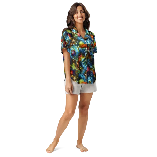 Aurora Alchemy on a Women's Short Sleeve Pajama Top