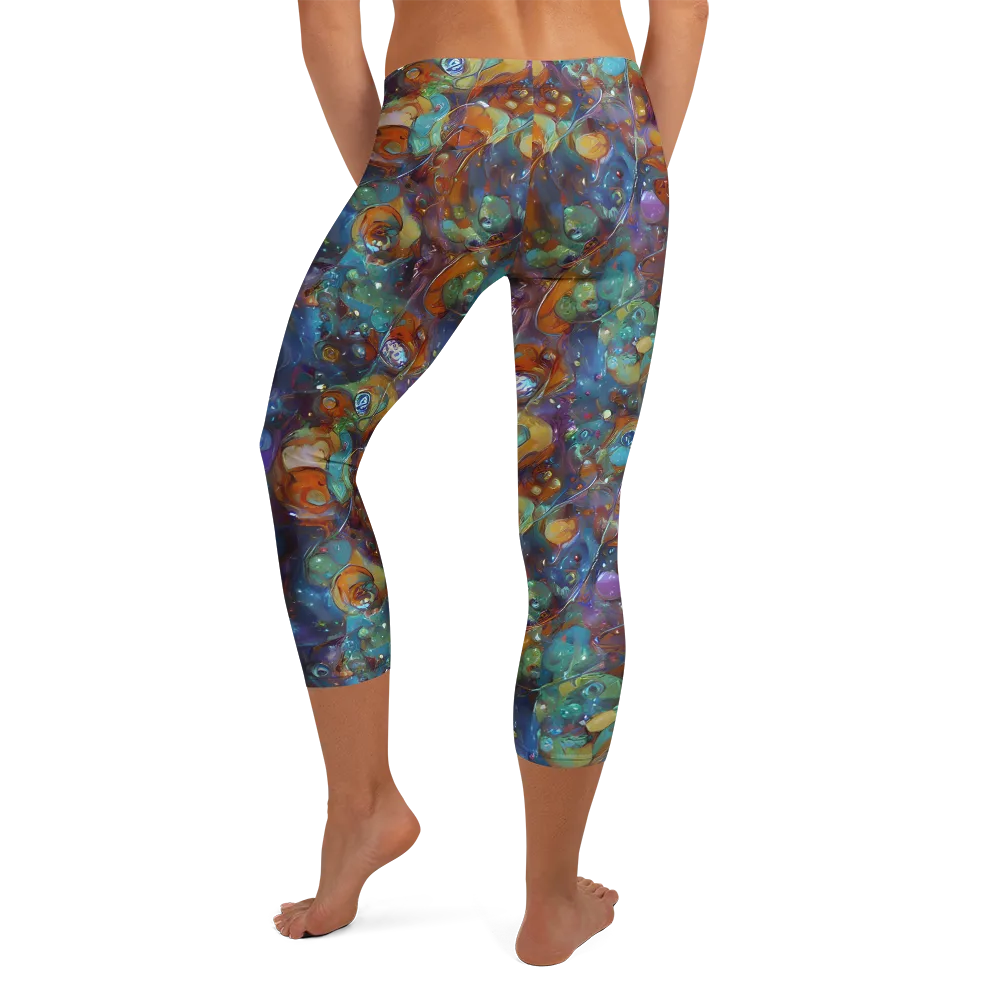 Sapphire Menagerie on Capri Leggings — Back