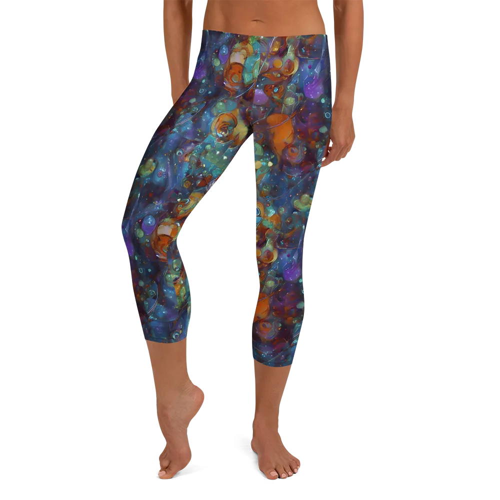 Sapphire Menagerie on Capri Leggings — Front
