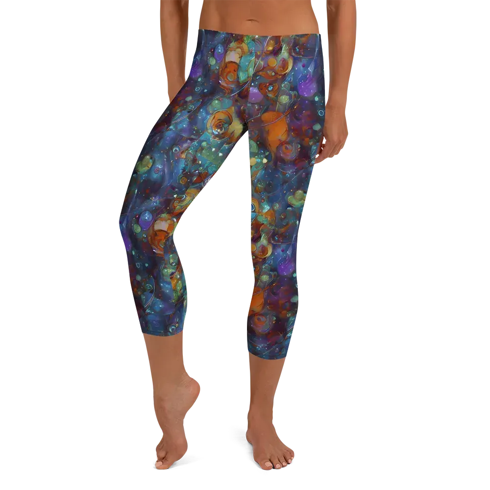 Sapphire Menagerie on Capri Leggings — Front
