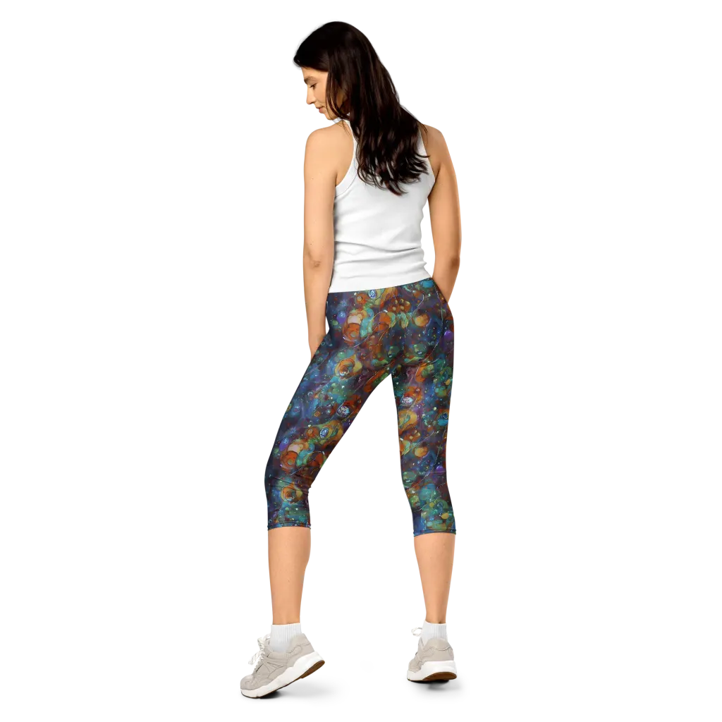 Sapphire Menagerie on Capri Leggings — Back