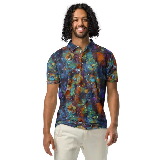 Sapphire Menagerie on a Men's Slim Fit Polo Shirt