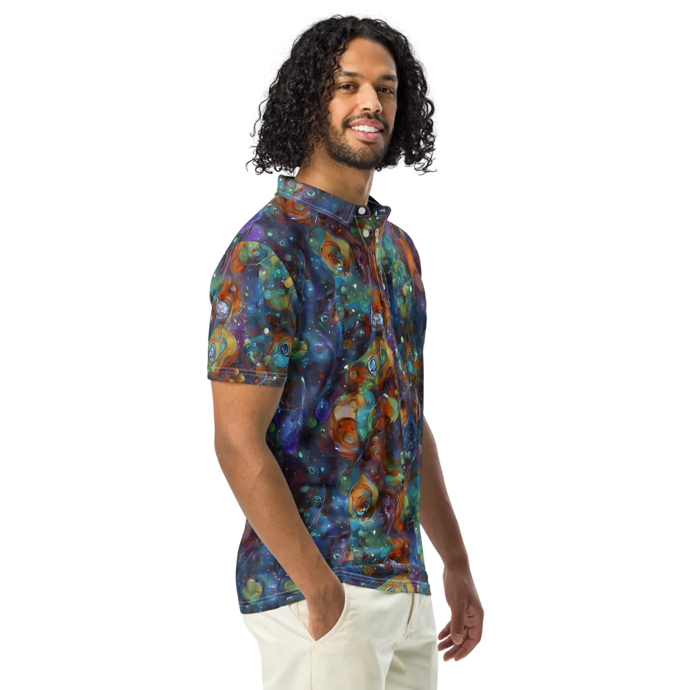 Sapphire Menagerie on Men's Slim Fit Polo Shirt — Right Front