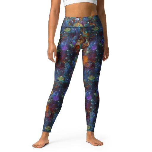 Sapphire Menagerie on a Yoga Leggings