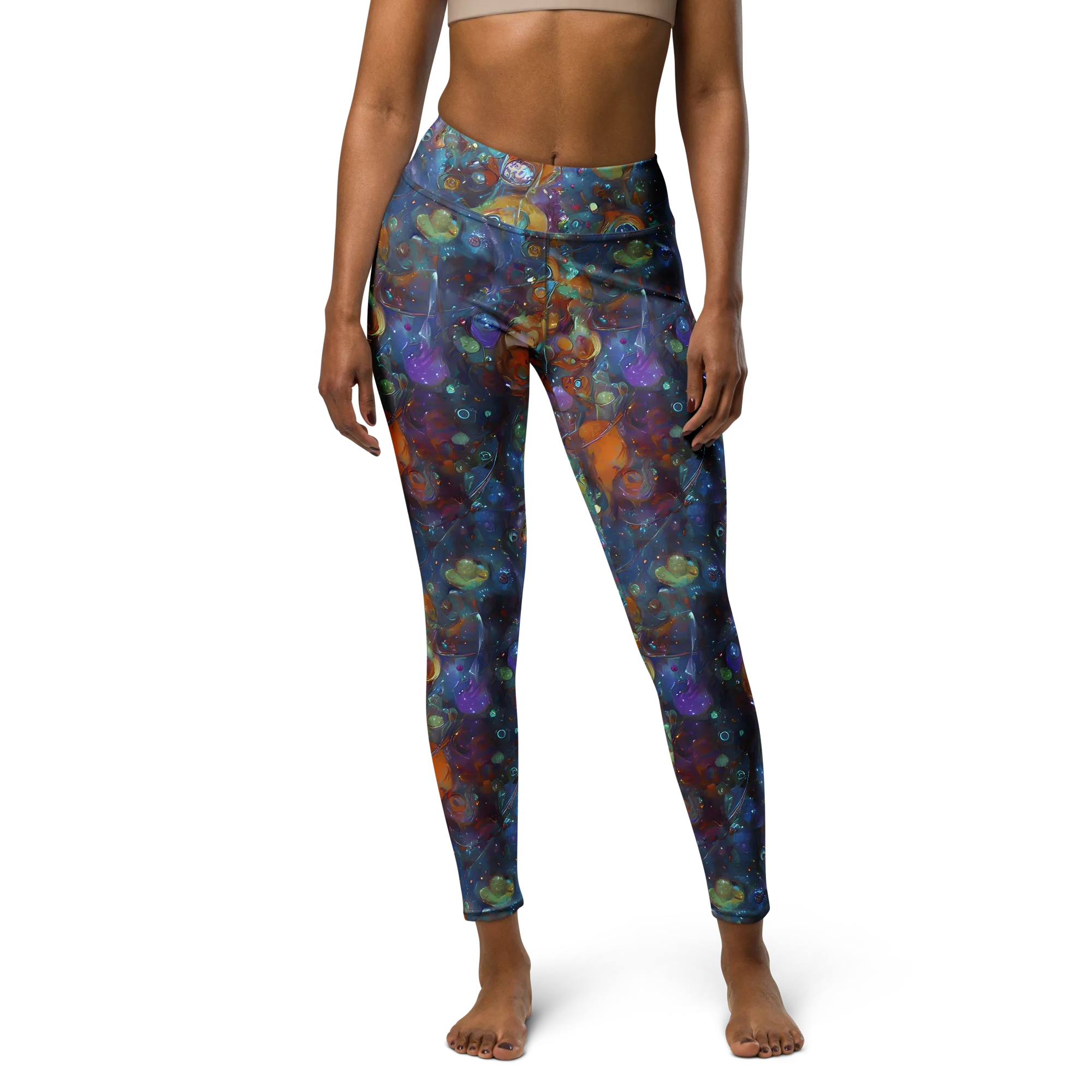 Sapphire Menagerie on Yoga Leggings — Front