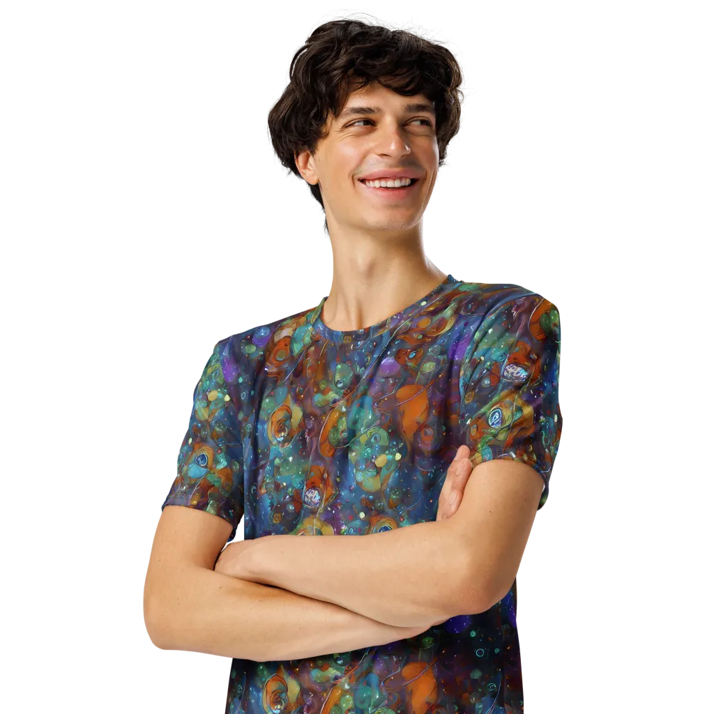 Sapphire Menagerie on Men's Crew Neck T-Shirt — Left Front