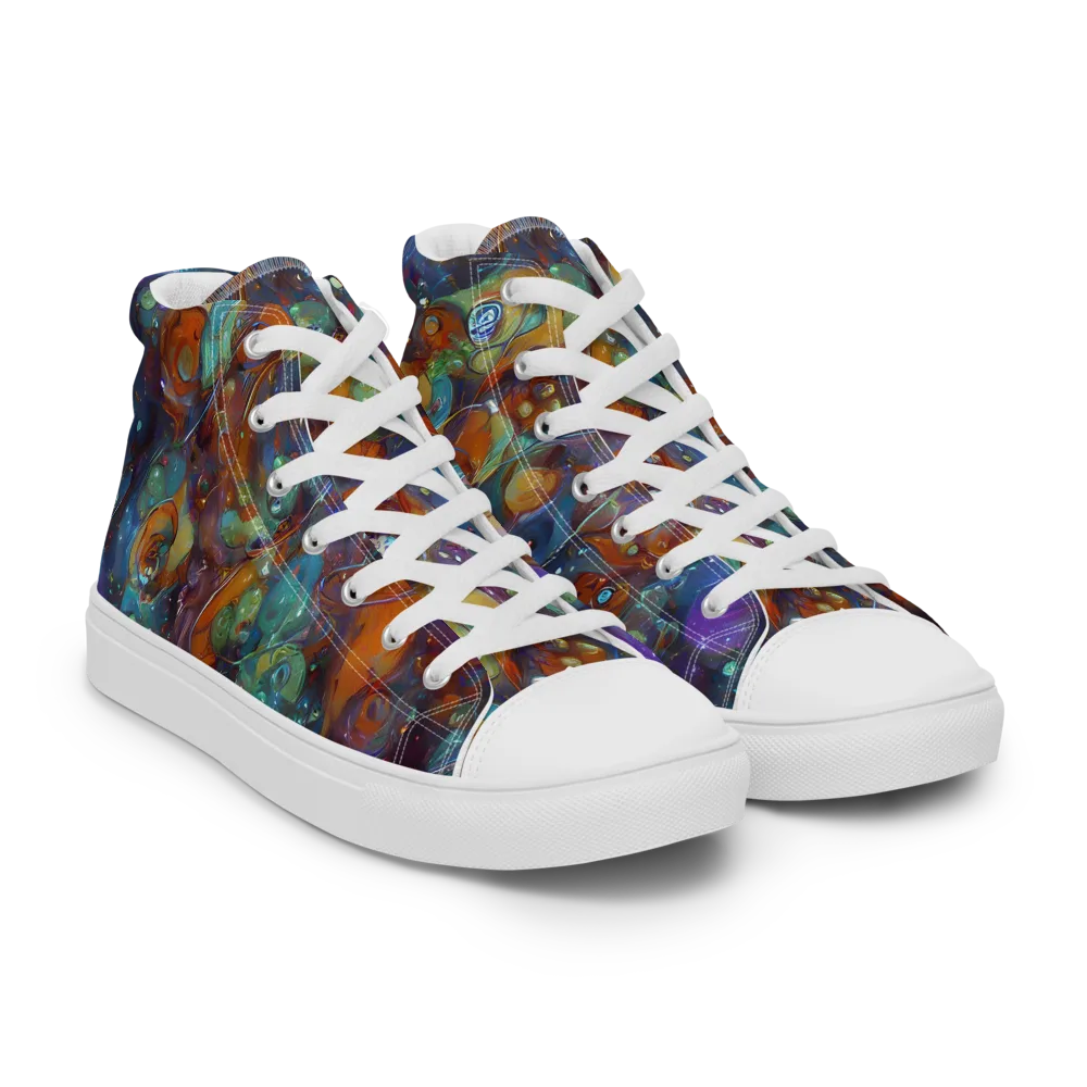Sapphire Menagerie on Men's High Top Canvas Shoes — Right Front