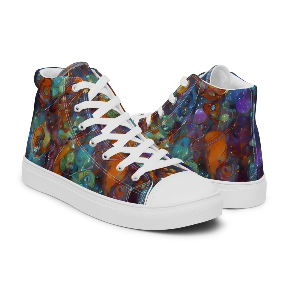 Sapphire Menagerie on Men's High Top Canvas Shoes — Right