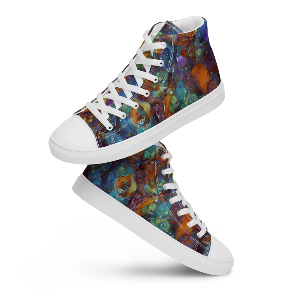 Sapphire Menagerie on Men's High Top Canvas Shoes — Front