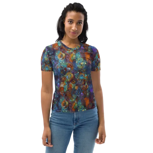 Sapphire Menagerie on a Women's Crew Neck T-Shirt