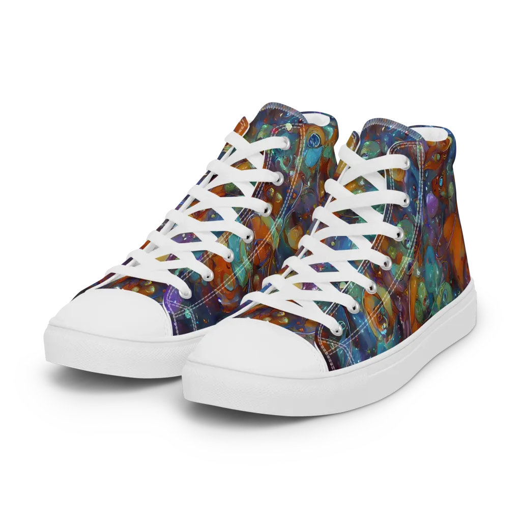 Sapphire Menagerie on Women's High Top Canvas Shoes — Left Front