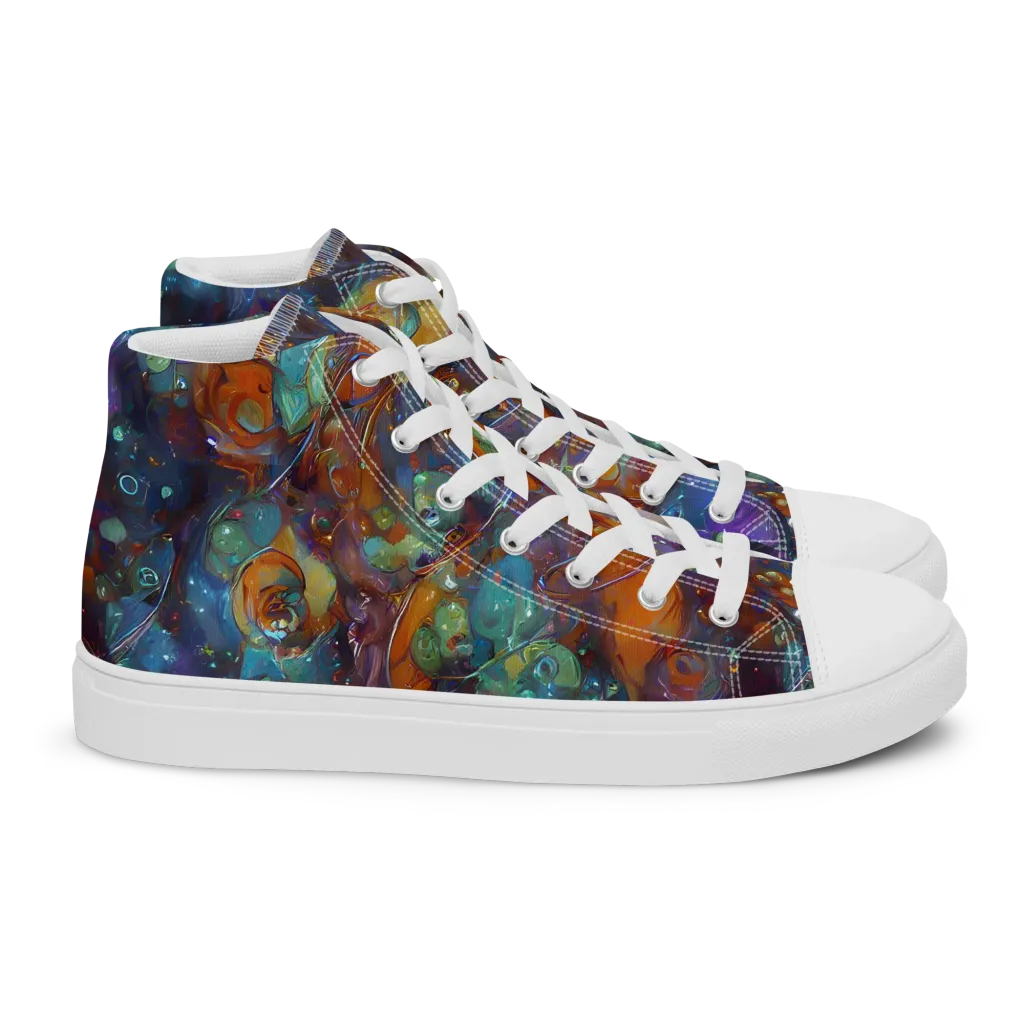 Sapphire Menagerie on Women's High Top Canvas Shoes — Right