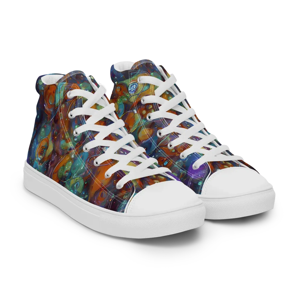 Sapphire Menagerie on Women's High Top Canvas Shoes — Right Front