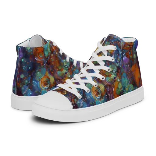 Sapphire Menagerie on a Women's High Top Canvas Shoes