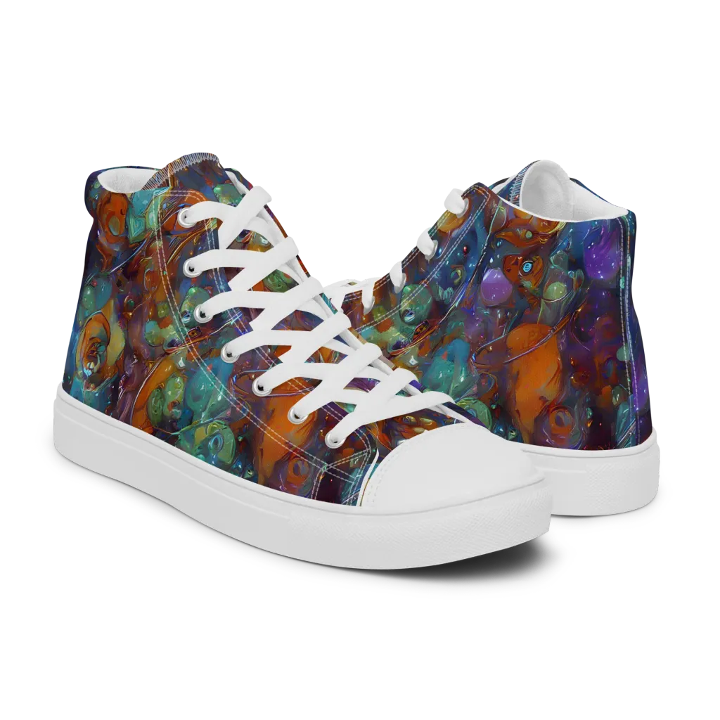 Sapphire Menagerie on Women's High Top Canvas Shoes — Right