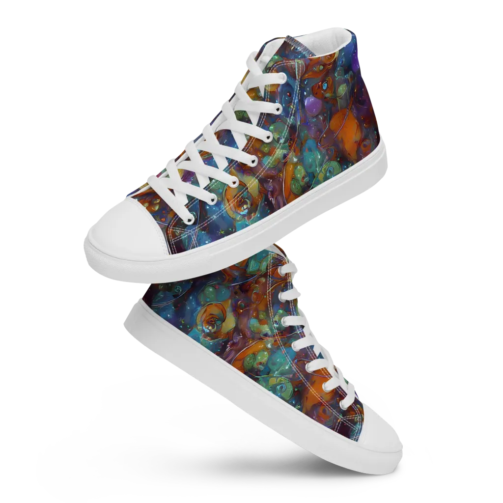 Sapphire Menagerie on Women's High Top Canvas Shoes — Front