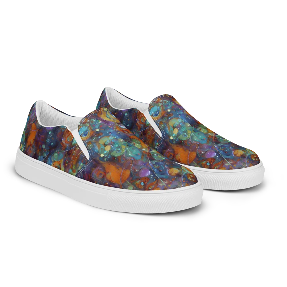 Sapphire Menagerie on Men's Slip-On Canvas Shoes — Right Front