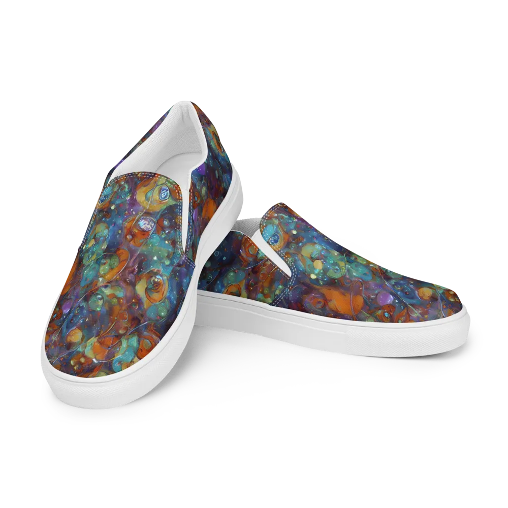 Sapphire Menagerie on Men's Slip-On Canvas Shoes — Left Front