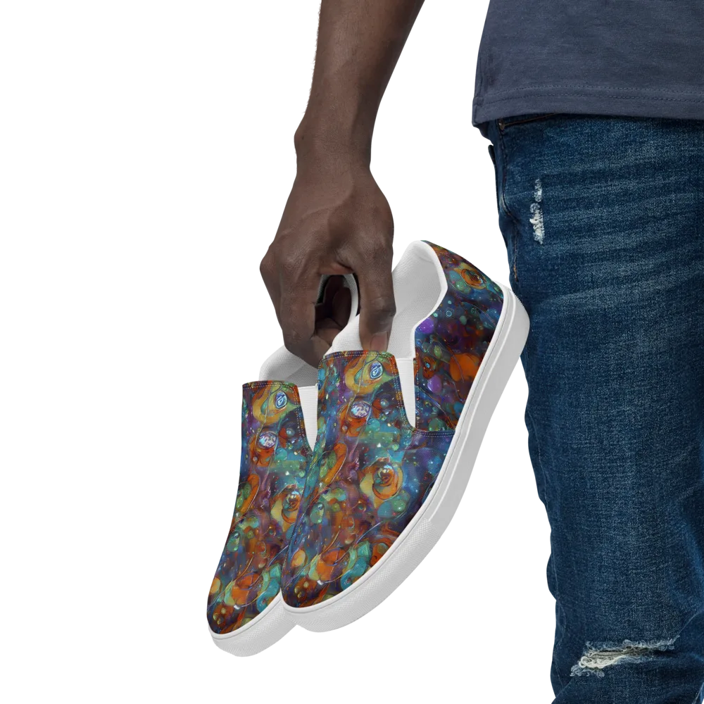 Sapphire Menagerie on Men's Slip-On Canvas Shoes — Left Front
