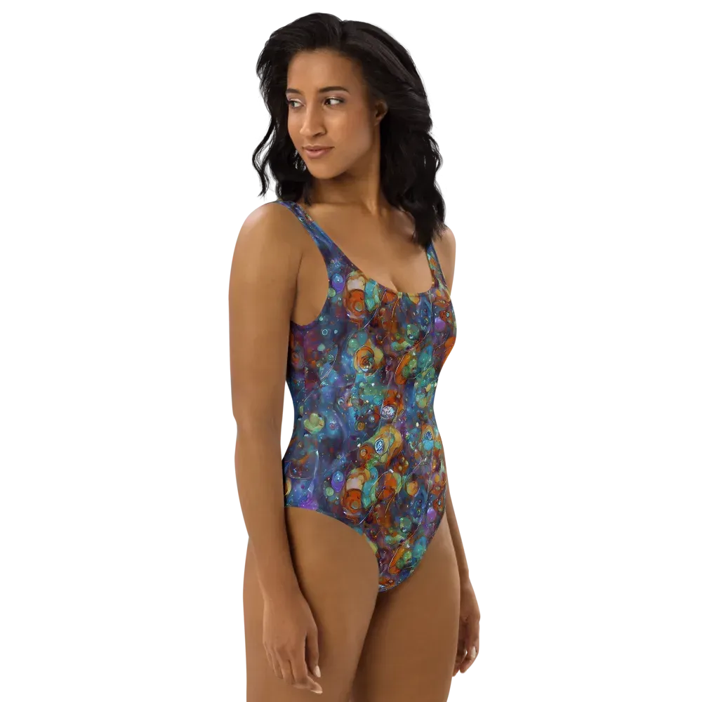 Sapphire Menagerie on One-Piece Swimsuit — Right