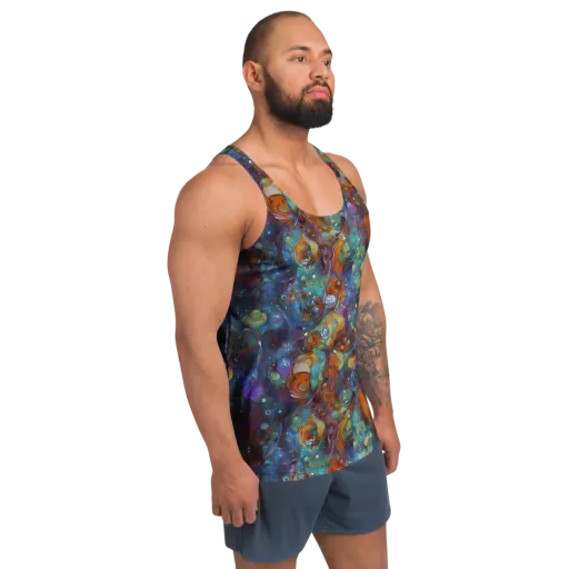 Sapphire Menagerie on a Men's Tank Top