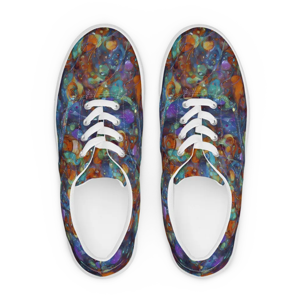 Sapphire Menagerie on Men's Lace-Up Canvas Shoes — Front