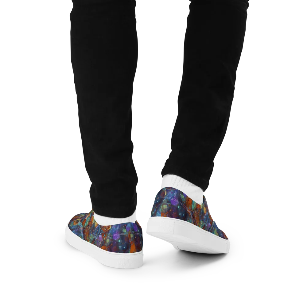 Sapphire Menagerie on Men's Lace-Up Canvas Shoes — Back