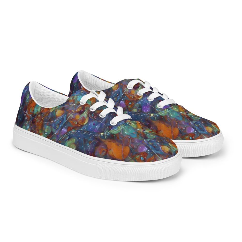 Sapphire Menagerie on Men's Lace-Up Canvas Shoes — Right Front