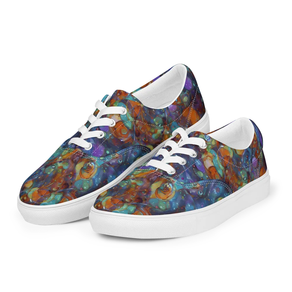 Sapphire Menagerie on Men's Lace-Up Canvas Shoes — Left Front