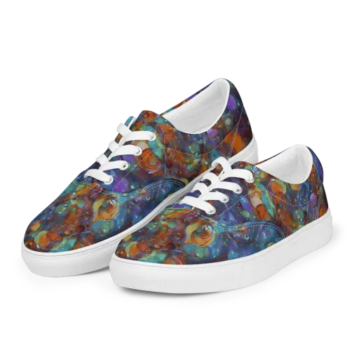 Sapphire Menagerie on a Men's Lace-Up Canvas Shoes