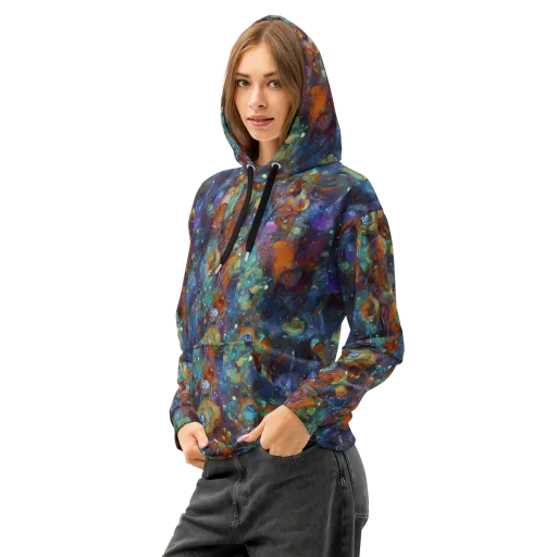 Sapphire Menagerie on a Cotton Hoodie