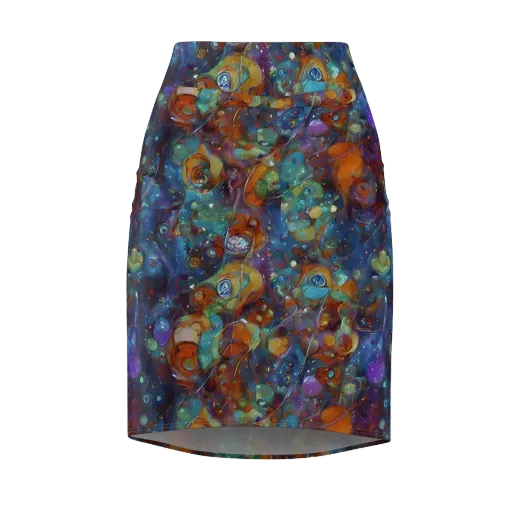 Sapphire Menagerie on a Pencil Skirt
