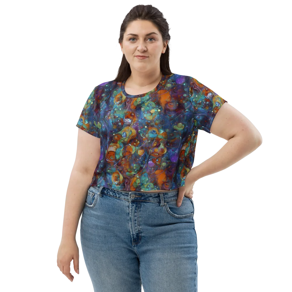 Sapphire Menagerie on Crop Tee — Front