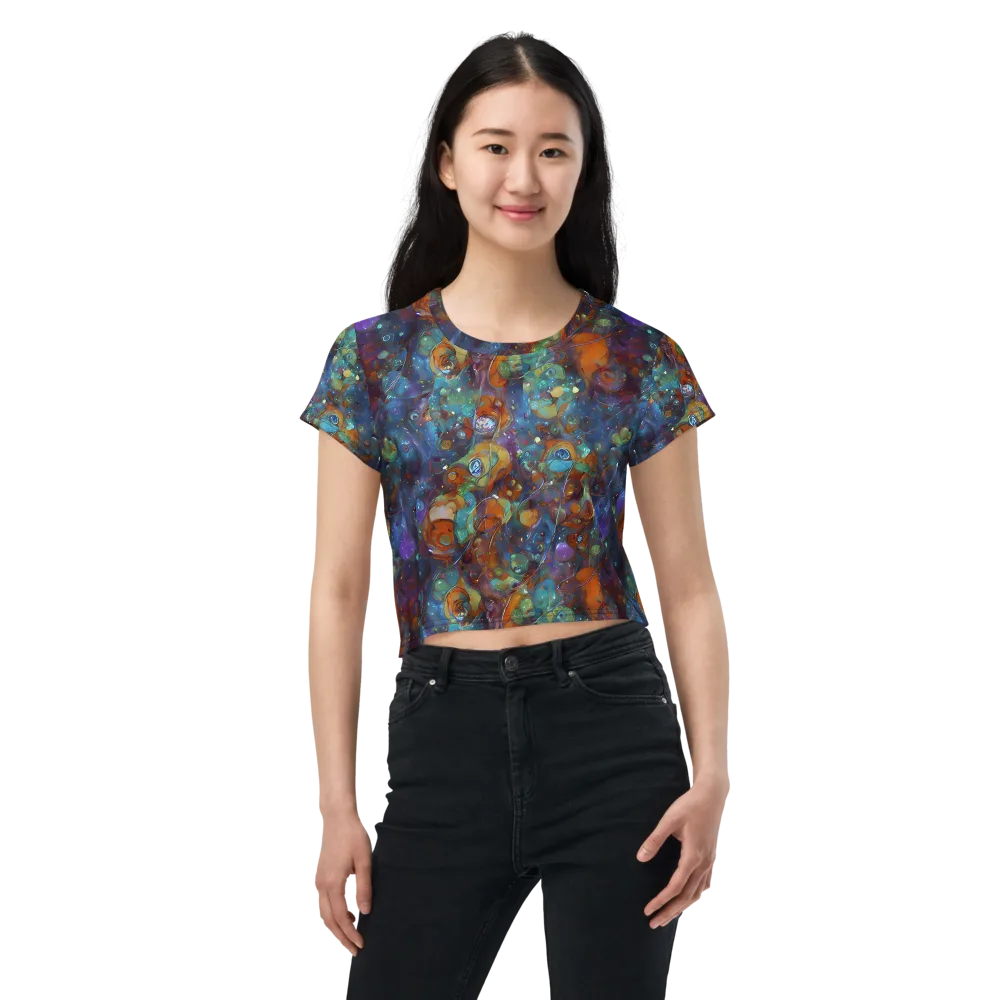Sapphire Menagerie on Crop Tee — Front