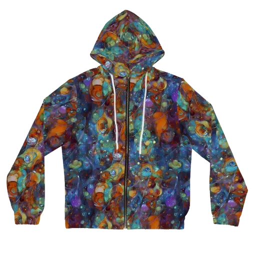 Sapphire Menagerie on a Women's Full-Zip Hoodie