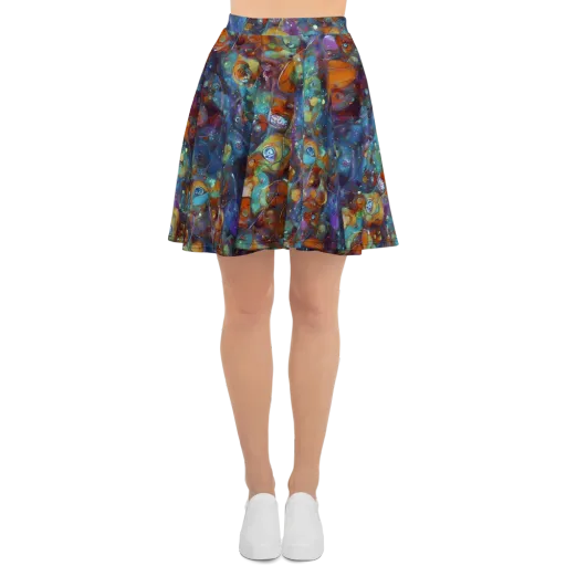 Sapphire Menagerie on a Skater Skirt