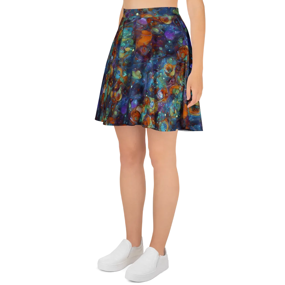 Sapphire Menagerie on Skater Skirt — Left