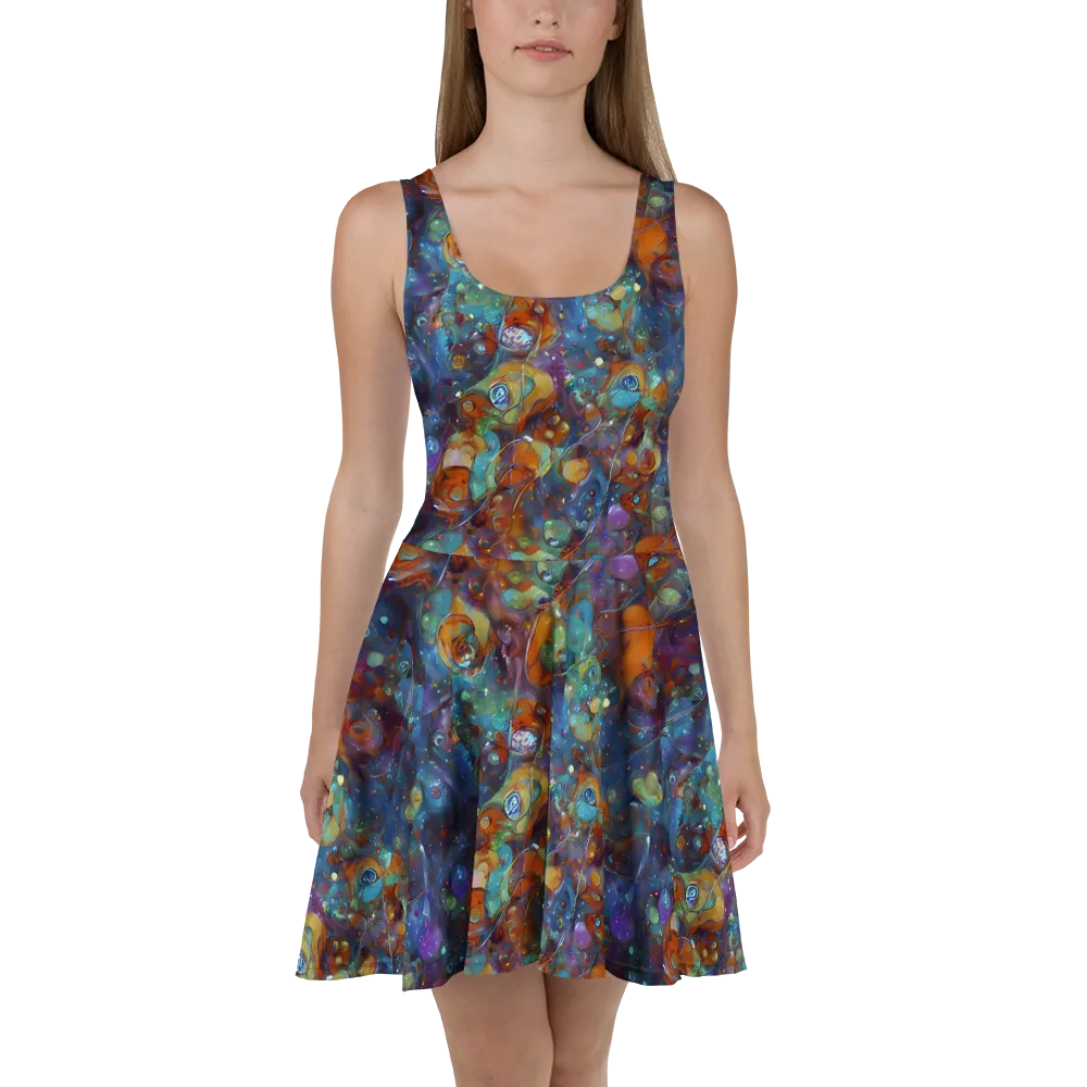 Sapphire Menagerie on Skater Dress — Front