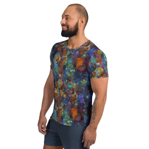 Sapphire Menagerie on a Men's Athletic T-Shirt
