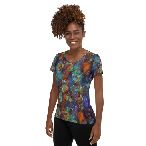 Sapphire Menagerie on a Women's Athletic T-Shirt