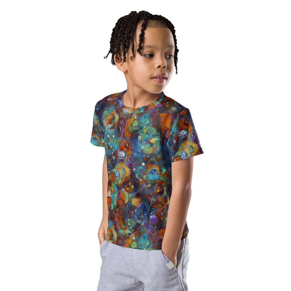 Sapphire Menagerie on Kids Crew Neck T-Shirt — Left Front