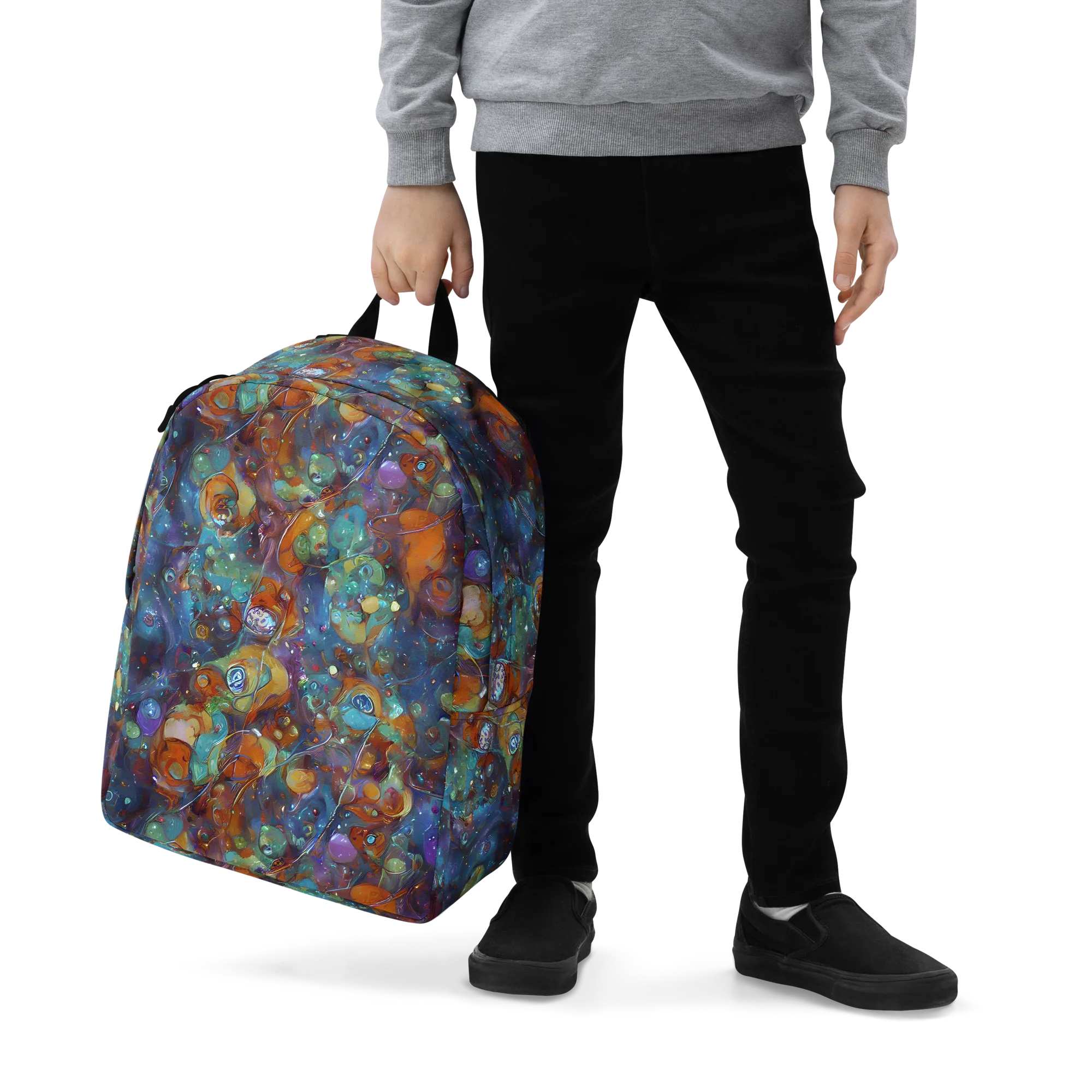 Sapphire Menagerie on Minimalist Backpack — Zoomed-in