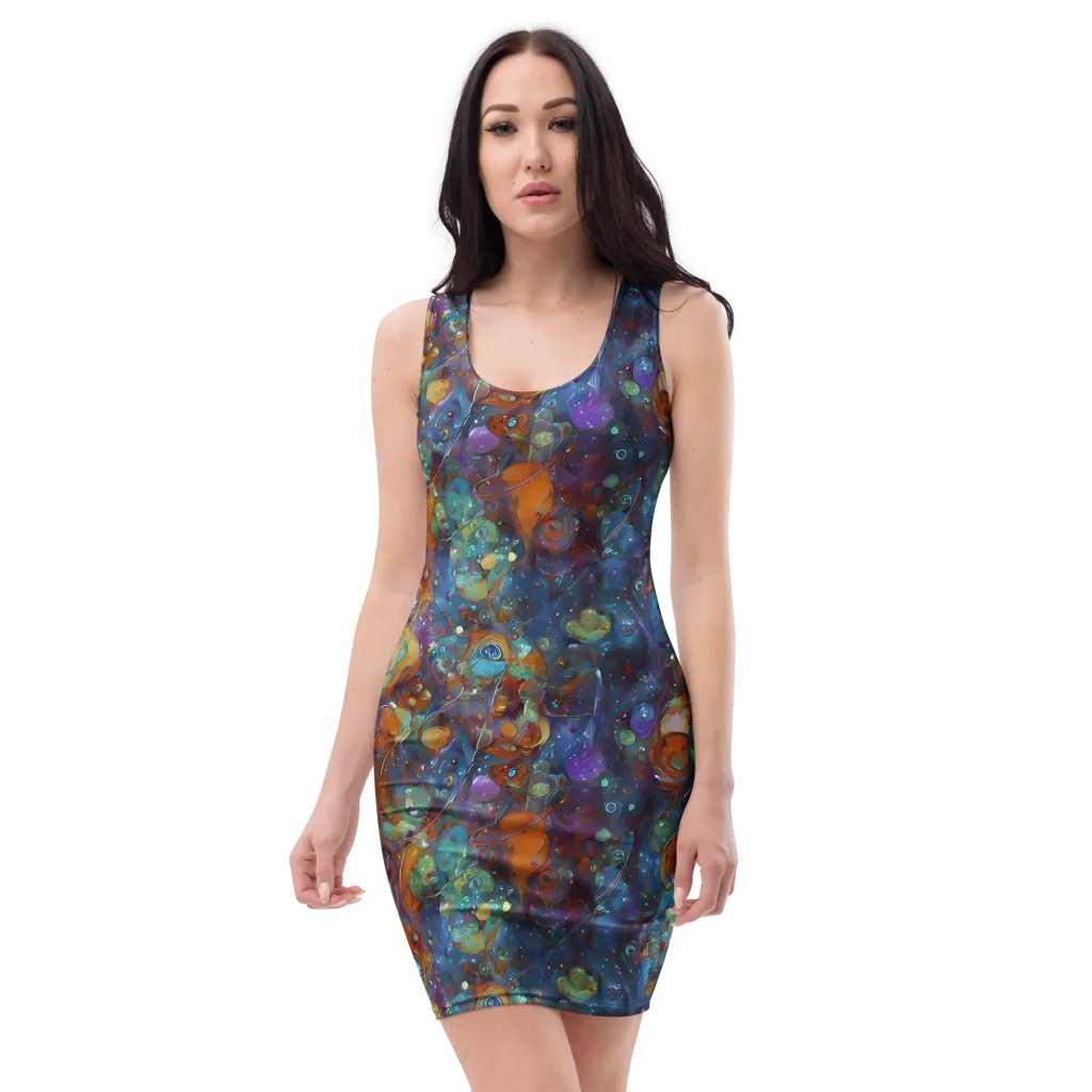 Sapphire Menagerie on Bodycon Dress — Front