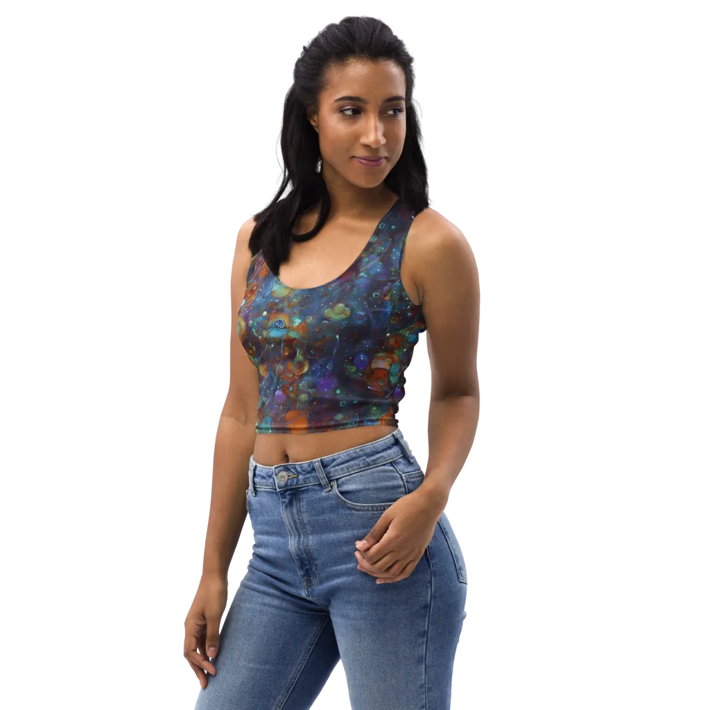 Sapphire Menagerie on Crop Top — Left Front